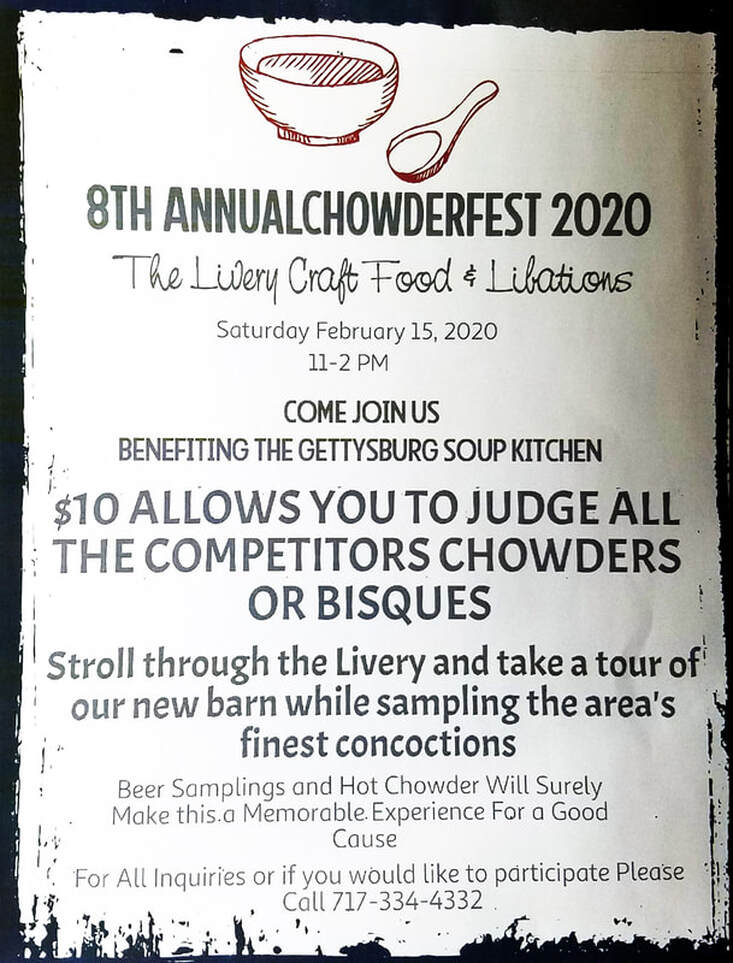 Upcoming Events in Gettysburg, The Livery Chowderfest, Fun things to do in Gettysburg PA